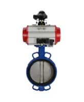 Затвор дисковый поворотный DN.ru WBV1413E-2W-Fb-H Ду200 Ру16, корпус - чугун GGG50, диск - чугун GGG40, уплотнение - EPDM, с пневмоприводом DN.ru PA-SA-160, пневмораспределителем 4M310-08 AC220V, БКВ APL-210N