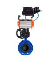 Затвор дисковый поворотный DN.ru WBV1331E-2W-F-H Ду50 Ру16 фланцевый, корпус - чугун GGG40, диск - нержавеющая сталь 304, EPDM, с пневмоприводом DN.ru PA-DA-105, позиционером DN.ru YT-1000RSN с обратной связью и ручным дублером DN.ru MON3-700-T38-ISO