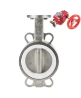 Затвор дисковый поворотный DN.ru WBV3131P-2W-Fb-R Ду250 Ру16 межфланцевый, корпус - нержавеющая сталь 304, диск - нержавеющая сталь 304, уплотнение - PTFE, с редуктором DN.ru HGBF RQN3-680Z с индикатором положения и датчиком обратной связи