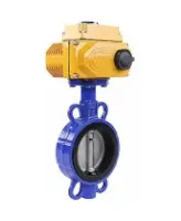 Затвор дисковый поворотный DN.ru WBV1132N-2W-Fb-H Ду125 Ру16 корпус - чугун GG25, диск - нержавеющая сталь 316L, уплотнение - NBR, с четвертьоборотным электроприводом DN.ru QT-N-015EM-B1-220VAC-У1 (0-10В) HARK