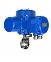 Затвор дисковый поворотный DN.ru WBV3131S-2W-C-H Ду100 Ру10 кламповый, корпус - пищевая нержавеющая сталь 304, уплотнение - Silicon, с электроприводом QT-N-005M-O2-220VAC-У1 с моментной муфтой и штурвалом