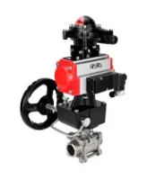 Кран шаровой DN.ru BV3232P(3pc)-FP-W-ISO-H WDVF Ду25 Ру63 полнопроходной, трехсоставной, нержавеющая сталь 316, PTFE, под приварку, с пневмоприводом PA-DA-052, пн.распределителем 4M310-08 AC220V, БКВ APL-210N, ручным дублером MON1-250-T26-ISO