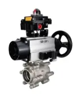 Кран шаровой DN.ru BV3232P(3pc)-FP-SW-ISO-H Ду100 Ру63 полнопроходной, корпус - нержавеющая сталь SS316, под приварку, с пневмоприводом PA-DA-105-1, пневмораспределителем 4M310-08 DC24V, БКВ APL-410N EX