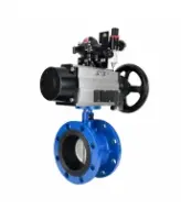 Затвор дисковый поворотный DN.ru WBV1331E-2W-F-H Ду50 Ру16 фланцевый, корпус - чугун GGG40, диск - нержавеющая сталь 304, уплотнение - EPDM, с пневмоприводом DN.ru PA-DA-105-1, 4M310-08 AC220V, APL-210N и AFC2000