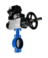 Затвор дисковый поворотный DN.ru WBV1132N-2W-Fb-H Ду125 Ру16, корпус - чугун GG25, диск - нержавеющая сталь 316L, уплотнение - NBR, с пневмоприводом DN.ru PA-DA-105-1 и с электропневматическим поворотным позиционером YT-1000RSN с обратной связью