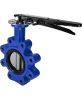 Затвор дисковый поворотный DN.ru WBV1631E-2W-Fb-H Ду125 Ру16 LUG межфланцевый, корпус - чугун QT450, диск - нержавеющая сталь 304, уплотнение - EPDM, с рукояткой