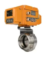 Затвор дисковый поворотный DN.ru WBV3131E-2W-T-H Ду100 Ру10 резьбовой, корпус - пищевая нержавеющая сталь 304, уплотнение - EPDM, с электроприводом QT-N-005EM-A1-220VAC-У1 c датчиком обратной связи и входным управляющим сигналом 4-20мА HARK