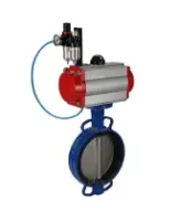Затвор дисковый поворотный DN.ru WBV1413E-2W-Fb-H Ду300 Ру16 межфланцевый, корпус - чугун GGG50, диск - чугун GGG40, уплотнение - EPDM, с пневмоприводом PA-DA-140, пневмораспределителем 4M320-08 AC220V, БПВ AFC2000