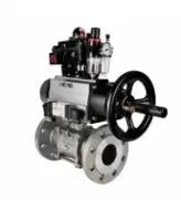 Кран шаровой DN.ru BV3131P(3pc)-FP-F-ISO-H Ду100 Ру16 полнопроходной, фланцевый, корпус - нержавеющая сталь 304, PTFE, 22х22, WDVF, с пневмоприводом PA-DA-105-1, пневмораспределителем 4M320-08 AC220V, БКВ APL-410N EX и БПВ AFC2000