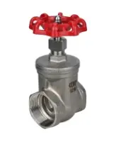 Задвижка клиновая DN.ru GVWR3131M-2W-T-S Ду15 Ру16 резьбовая, шпиндель - выдвижной, корпус - нержавеющая сталь SS304, клин - нержавеющая сталь SS304, уплотнение - металл, управление - штурвал