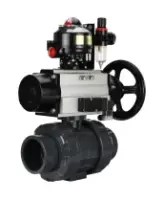 Кран шаровой DN.ru BV4242E-FP-GRM-ISO Дн50 Ру10 полнопроходной, корпус - НПВХ, шар - НПВХ, уплотнение - EPDM, с пневмоприводом PA-DA-105-1, пневмораспределителем 4M310-08 AC220V, БКВ APL-510N EX и БПВ AFC2000