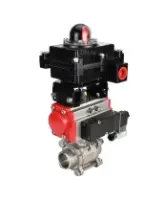 Кран шаровой DN.ru BV3232P(3pc)-FP-W-ISO-H Ду65 Ру25 полнопроходной под приварку, корпус - нержавеющая сталь 316, уплотнение - PTFE, с пневмоприводом PA-SA-130, пневмораспределителем 4M310-08 220В NAMUR и БКВ APL-410N EX