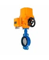 Затвор дисковый поворотный DN.ru WBV1413E-2W-Fb-H Ду100 Ру16, корпус - чугун GGG50, диск - чугун GGG40, уплотнение - EPDM, с электроприводом DN.ru QT-EX-010EM-O2-220VAC-У1