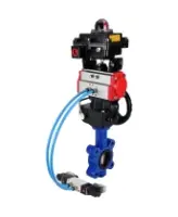 Затвор дисковый поворотный DN.ru WBV1616E-2W-Fb-H Ду125 Ру16 LUG корпус - чугун QT450, диск - чугун QT450, уплотнение - EPDM, с пневмоприводом DN.ru PA-DA-105, пневмораспределителем 4V320-08 AC220V, БКВ APL-410N EX и редуктором MON3-700-T38-ISO