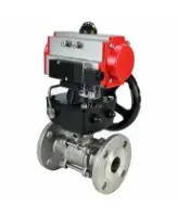 Кран шаровой DN.ru BV3131P(3pc)-FP-F-ISO-H Ду100 Ру16 полнопроходной трехсоставной, фланцевый, нержав.сталь 304, уплотнение - PTFE, 22х22, F10, WDVF, пневмопривод DN.ru PA-DA-105, пневмораспределитель 4M310-08 AC220V и ручной дублер MON3-700-T38-ISO