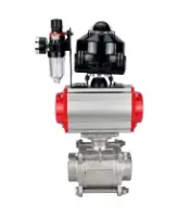 Кран шаровой DN.ru BV3232P(3pc)-FP-W-ISO-H WDVF Ду15 Ру63 полнопроходной, трехсоставной, корпус - нержавеющая сталь 316, уплотнение - PTFE, под приварку, с пневмоприводом PA-SA-065, пневмораспределителем 4M310-08 AC220V, БКВ APL-510N EX, БПВ AFC2000