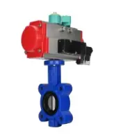 Затвор дисковый поворотный DN.ru WBV1631E-2W-Fb-H Ду50 Ру16 LUG межфланцевый, корпус - чугун QT450, диск - нержав.сталь AISI 304, уплотнение - EPDM, с пневмоприводом PA-SA-083, пневмораспределителем 4M310-08 220В NAMUR и магнитным переключателем ALS200D