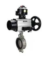 Затвор дисковый поворотный DN.ru WBV3232E-2W-Fb-H Ду150 Ру16, корпус - нержавеющая сталь 316L, диск - нержавеющая сталь 316L, уплотнение - EPDM, с пневмоприводом PA-DA-105-1 двойного действия, пневмораспределителем 4M310-08 AC220V, БКВ APL-510N EX