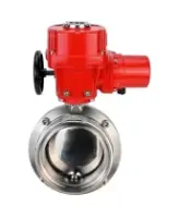 Затвор дисковый поворотный DN.ru WBV3131S-2W-T-H Ду40 Ру10 резьбовой, корпус - пищевая нержавеющая сталь 304, уплотнение - Silicon, с электроприводом QT-EX-005M-O2-220VAC-У1 с моментной муфтой и штурвалом