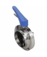 Затвор дисковый поворотный DN.ru WBV3131E-2W-W-H Ду50 Ру10 под приварку, пищевая нержавеющая сталь 304, уплотнение – EPDM, с рукояткой