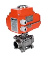Кран шаровой DN.ru BV3232P(3pc)-FP-W-ISO-H Ду50 Ру40 полнопроходной, под приварку, корпус - нержавеющая сталь SS316, уплотнение - PTFE, с электроприводом DN.ru QT-N-008EM-O1-24VDC-У1 HARK