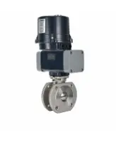 Кран шаровой DN.ru BV3232P-FP-Fb-ISO-H WDVF Ду100 Ру16 полнопроходной, межфланцевый, корпус - нержавеющая сталь 316, уплотнение - PTFE, с электроприводом DN.ru QTSA-N-020EM-O0-220VAC