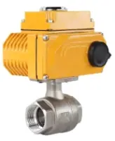 Кран шаровой DN.ru BV3232P(2pc)-FP-T-ISO-H Ду100 Ру40 полнопроходной двухходовой, нержавеющая сталь 316, внутренняя резьба, уплотнение - PTFE, с электроприводом DN.ru QT-N-015EM-O1-380VAC-У1