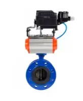 Затвор дисковый поворотный DN.ru WBV1331E-2W-F-H Ду125 Ру16 фланцевый, корпус - чугун GGG40, диск - нержавеющая сталь 304, уплотнение - EPDM, с пневмоприводом DN.ru PA-SA-160 и позиционером DN.ru YT-1000RSN с обратной связью