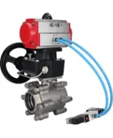 Кран шаровой DN.ru BV3232P(3pc)-FP-SW-ISO-H Ду80 Ру63 полнопроходной, корпус - нержавеющая сталь SS316, под приварку, с пневмоприводом PA-DA-105, пневмораспределителем 4V320-08 AC220V, ручным дублером MON2-450-T28-ISO