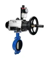 Затвор дисковый поворотный DN.ru WBV1413E-2W-Fb-H Ду150 Ру16, корпус - чугун GGG50, диск - чугун GGG40, уплотнение - EPDM, с пневмоприводом DN.ru PA-DA-105-1 двойного действия, пневмораспределителем 4M310-08 AC220V, БПВ AFC2000