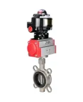 Затвор дисковый поворотный DN.ru WBV3131N-2W-Fb-H Ду65 Ру16, корпус - нержавеющая сталь 304, диск - нержавеющая сталь 304, уплотнение - NBR, с пневмоприводом DN.ru PA-SA-105 и БКВ DN.ru APL-510N EX