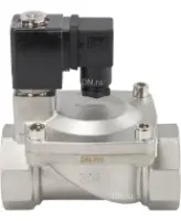Клапан электромагнитный DN.ru VS431-ET-NC-24VAC 1 1/2″ Ду40 Ру16 пилотного действия двухходовой, корпус - сталь нержавеющая 304, присоединение - внутренняя резьба, уплотнение - EPDM, нормально-закрытый, катушка - 24В AC