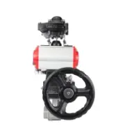 Кран шаровой DN.ru BV3232P(2pc)-FP-T-ISO-H Ду65 Ру40 полнопроходной двухходовой, нержавеющая сталь 316, внутренняя резьба, PTFE, с пневмоприводом PA-DA-083, пневмораспределителем 4M310-08 AC220V, БКВ APL-210N и ручным дублером HDM-2