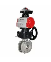 Кран шаровой DN.ru BV3232P-FP-Fb-ISO-H WDVF Ду50 Ру16 полнопроходной, межфланцевый, корпус - нержавеющая сталь 316, уплотнение - PTFE, с пневмоприводом PA-DA-083, БКВ APL-210N и ручным дублером MON1-250-T26-ISO