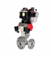 Кран шаровой DN.ru BV3232P(2pc)-FP-3WL-F-ISO-H Ду80 Ру16 HYMT трехходовой L-тип, полнопроходной, фланцевый, корпус - нержавеющая сталь AISI316, с пневмоприводом PA-SA-130, пневмораспределителем 4M320-10 AC220V, БКВ APL-510N EX и БПВ AFC2000