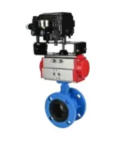 Затвор дисковый поворотный DN.ru WBV1313E-2W-F-H Ду200 Ру16 фланцевый, корпус - чугун GGG40, диск - чугун GGG40, уплотнение - EPDM, с пневмоприводом DN.ru PA-DA-140 и позиционером DN.ru YT-1000RSN с обратной связью