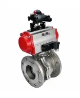 Кран шаровой DN.ru BV3232P(2pc)-FP-F-ISO-R Ду250 Ру16 полнопроходной двухходовой, нержавеющая сталь 316, фланцевый, уплотнение - PTFE, с пневмоприводом PA-DA-160 двойного действия и БКВ APL-210N
