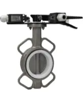 Затвор дисковый поворотный DN.ru WBV3131P-2W-Fb-H Ду125 Ру16 межфланцевый, корпус - нерж.сталь 304, диск - нерж.сталь 304, уплотнение - PTFE, с рукояткой и двумя концевыми датчиками LS-103 250В
