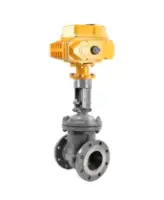 Задвижка клиновая 30с964нж DN.ru GVWR2134M-2W-F-ОСТ Ду100 Ру25 фланцевая, корпус - сталь 25Л, уплотнение - металл, c ОСТ-фланцем, голым штоком, с электроприводом DN.ru MT-N-020EM-O1-220VAC-У1 220В