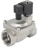 Клапан электромагнитный DN.ru VS431-ET-NC-24VDC 1 1/2″ Ду40 Ру16, соленоидный двухходовой, корпус - нержавеющая сталь 304, уплотнение - EPDM, резьбовой, нормально-закрытый, пилотный, катушка - 24В