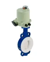 Затвор дисковый поворотный DN.ru WBV3434Pf-2W-Fb-H Ду80 Ру16 корпус - углеродистая сталь WCB, диск - углеродистая сталь WCB, футерованный PTFE, уплотнение - PTFE, с четвертьоборотным электроприводом ГЗ-ОФ-80/21-К 220В