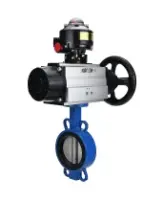 Затвор дисковый поворотный DN.ru WBV1631E-2W-Fb-ISO-H Ду125 Ру25 межфланцевый, корпус - чугун QT450, диск - нержавеющая сталь 304, уплотнение - EPDM, с пневмоприводом DN.ru PA-DA-105-1 и БКВ APL-510N EX