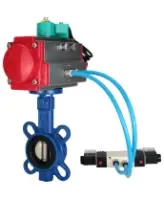 Затвор дисковый поворотный DN.ru WBV1132N-2W-Fb-H Ду125 Ру16 корпус - чугун GG25, диск - нержавеющая сталь 316L, уплотнение - NBR, с пневмоприводом PA-DA-105, пневмораспределителем 4V320-08 AC220V и магнитным переключателем ALS200D