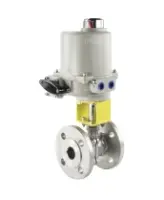 Кран шаровой DN.ru BV3232P(2pc)-FP-F-ISO-H Ду50 Ру40 полнопроходной двухходовой, нержавеющая сталь 316, фланцевый, уплотнение - PTFE, с электроприводом ГЗ-ОФВ-80/21К 220В