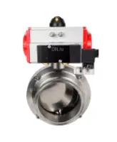 Затвор дисковый поворотный кламповый DN.ru WBV3131S-2W-C-H Ду50 Ру10 корпус - пищевая нержавеющая сталь 304, уплотнение – Silicon, с пневмоприводом DN.ru PA-DA-065 и пневмораспределителем DN.ru 4M310-08 AC220V