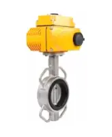 Затвор дисковый поворотный DN.ru WBV3232V-2W-Fb-H Ду150 Ру16, корпус - нержавеющая сталь 316L, диск - нержавеющая сталь 316L, уплотнение - VITON, с электроприводом QT-N-010EM-A1-220VAC-У1-DAR
