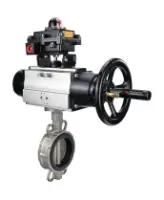 Затвор дисковый поворотный DN.ru WBV3131E-2W-Fb-H Ду150 Ру16 межфланцевый, корпус - нержавеющая сталь 304, диск - нержавеющая сталь 304, уплотнение - EPDM, с пневмоприводом PA-DA-105-1 и БКВ APL-410N EX