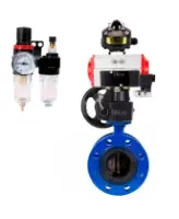 Затвор дисковый поворотный DN.ru WBV1331E-2W-F-H Ду200 Ру16 фланцевый, чугун GGG40/нержавеющая сталь 304, EPDM, с пневмоприводом DN.ru PA-DA-140, пневмораспределителем 4M310-08 AC220V, БКВ APL-510N EX, ручным дублером MON4-1200-T54-ISO и БПВ AFC2000