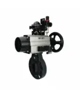 Затвор дисковый поворотный DN.ru WBV4242E-2W-Fb-ISO Дн80 Ру10 межфланцевый, корпус - НПВХ, диск - НПВХ, уплотнение - EPDM, с пневмоприводом PA-DA-105-1, пневмораспределителем 4M310-08 AC220V, БКВ APL-210N и БПВ AFC2000