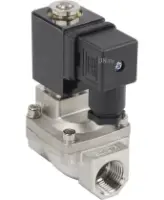 Клапан электромагнитный DN.ru VS431-ET-NC-24VDC 1/2″ Ду15 Ру16, соленоидный двухходовой, корпус - нержавеющая сталь 304, уплотнение - EPDM, резьбовой, нормально-закрытый, пилотный, катушка - 24В